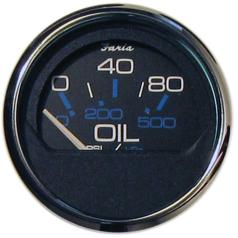 Faria Beede Instruments Faria Beede Faria 13702 Chesapeake Stainless Steel Oil Pressure Gauge (80 PSI) - 2", Black