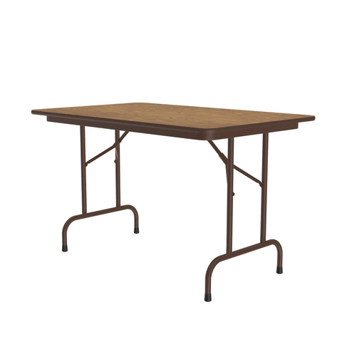 Correll 30"x48" Commercial Folding Table, Medium Oak HP Laminate Top, Heavy 3/4" Thick Core, USA Made, Portable, Strong Steel Apron (CF3048PX-06)