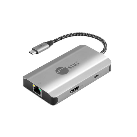 SIIG 5-in-1 USB C Hub, 4K 30Hz HDMI Output/Ethernet 1Gbps/ 2X USB-A 5Gbps/ PD 100W USB-C for MacBook, Windows(Intel/AMD/Snapdragon), Chromebooks and USB Devices (JU-H30L11-S1)