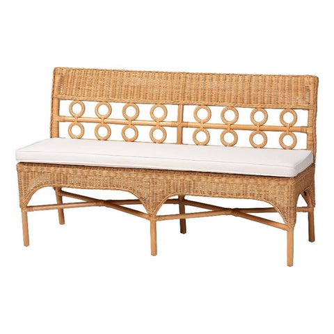bali & pari Oxford Bohemian Light Honey Rattan Dining Bench