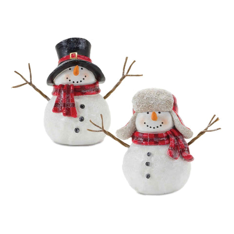 Melrose International Snowman with Scarf Figurine (Set of 4)