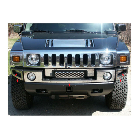 QAA is Compatible with 2003-2009 Hummer H2 5 Piece Stainless Front Bumper Trim HV43007