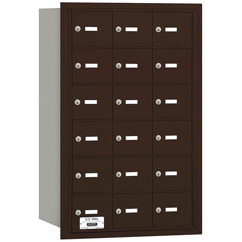 Salsbury Industries 3618ZRU 4B Plus Horizontal Mailbox, 18 A Doors, Rear Loading, USPS Access, Bronze