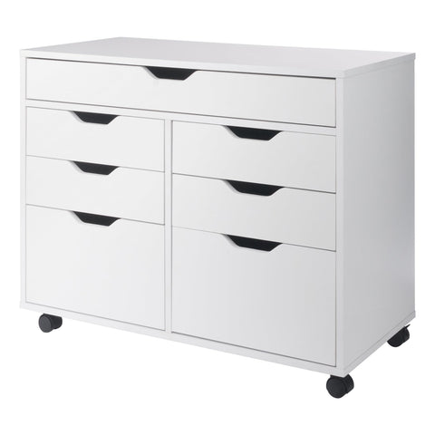 Winsome Halifax Storage Mobile Cabinets, 2 Doors, 4 Drawers, 1 Wide Drawer, for Home Office, White