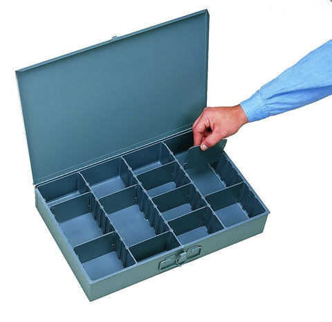 Individual Large Steel Compartment Box Adjustable Opening Vertical Gray