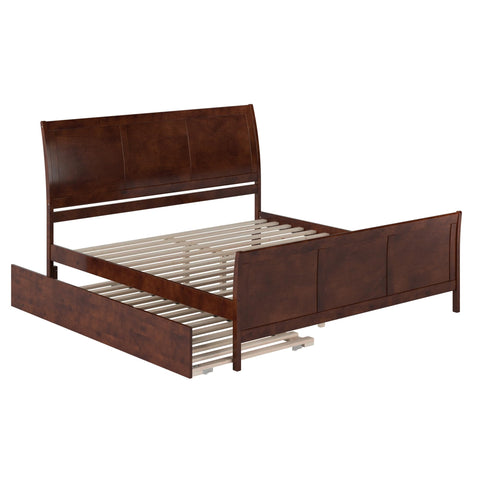 AFI, Portland King Platform Bed with Matching Footboard & Twin XL Trundle, Walnut