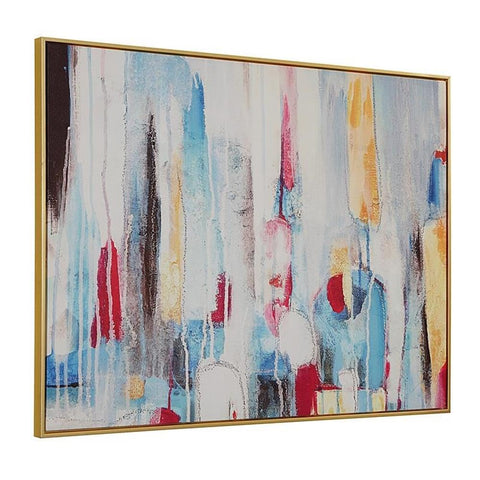 Carolina Classic Rainy Forest Abstract Wall Art 24 x 32 with Gold Frame