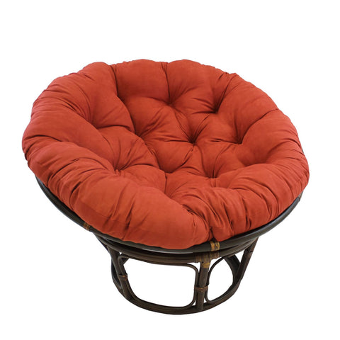 International Caravan Furniture Piece Rattan 42-Inch Papasan Chair with Micro Suede Cushion