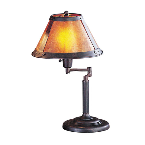 Cal Lighting BO-462 Table Lamp with Mica Glass Shades, Rust Finish 18" x 11.5" x 11.5"