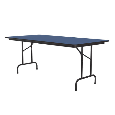 Correll 30"x96" Commercial Folding Table, Blue HP Laminate Top, Heavy 3/4" Thick Core, USA Made, Portable, Strong Steel Apron (CF3096PX-37)