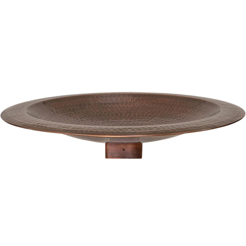 23-Inch Hammered Burnt Copper Birdbath Bowl for 4x4 Posts – Solid Brass Outdoor Garden Bird Bath with Antique Finish