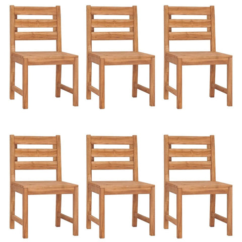 vidaXL 6 pcs Patio Chair Set | Solid Teak Wood | Weather Resistant | Outdoor Seating | Easy Assembly | Warm Finish | Comfortable and Durable Farmhouse Style Garden Seating