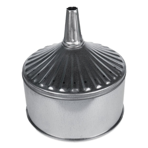 Funnel King 94467 12 Qt Fluted Galvanized Funnel W/Screen - 11" Center Spout, Multi