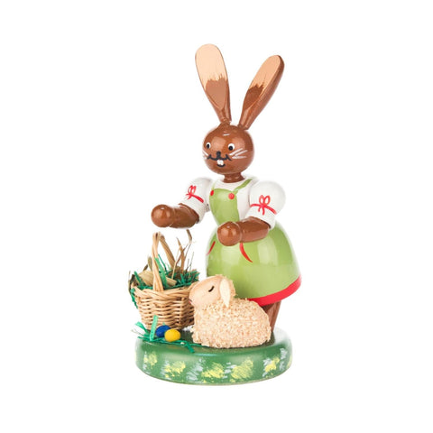 Alexander Taron 224-501 Dregeno Easter Figure-Rabbit with Lamb-4" H x 2.25" W x 2" D, Brown