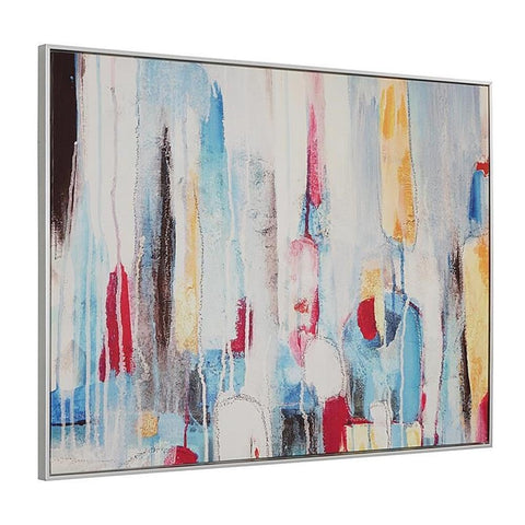 Carolina Classic Rainy Forest Abstract Wall Art 24 x 32 with Silver Frame