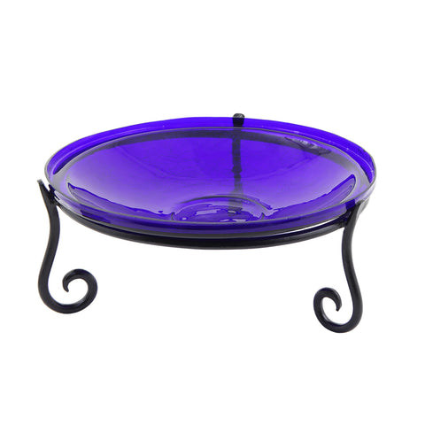 Achla Designs 201-7030 14 Inch Cobalt Blue Crackle Short Stand II Birdbath