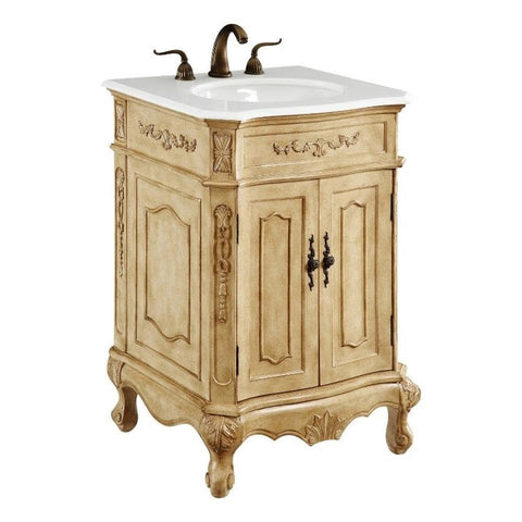 Elegant Kitchen and Bath Danville 24" Solid Wood Bathroom Vanity in Light Beige