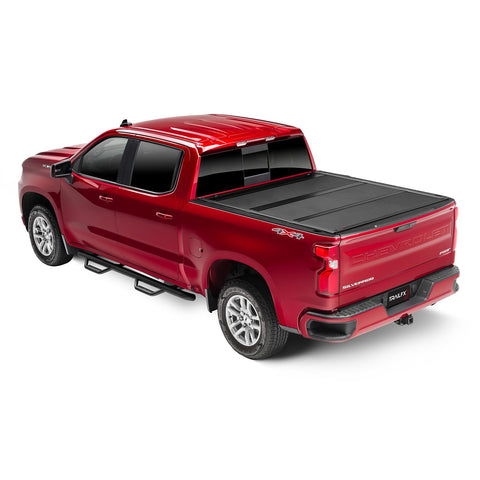 TrailFX Hard Tri-Fold Truck Bed Tonneau Cover Fits 2023-2025 Chevrolet Colorado 5 Foot Bed Gloss Black Aluminum Low Profile Lockable 3-Panel Folding Design TrailFX TFX8008 HF3