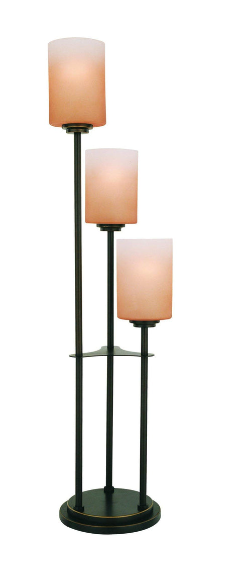 Lite Source LS-20700D/BRZ Bess 3-Light Table Lamp with Amber-Glass Shades, Dark Bronze