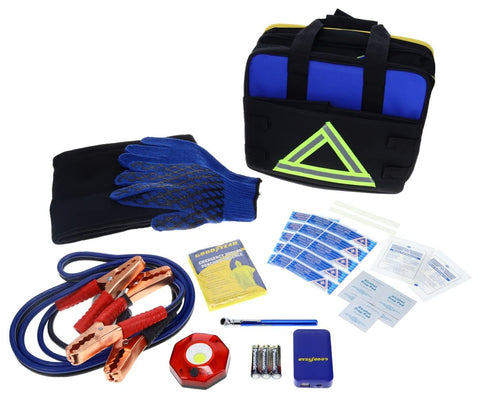 Goodyear GY5011 Safety and Storage Kit 2 in 1 Car Accessories for Women and Men, First Aid Roadside Assistance Kit