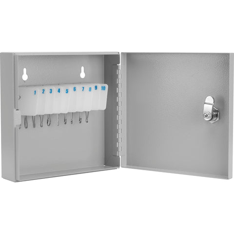 Barska 10-Position Key Cabinet Lock Box with Key Lock – Numbered Hooks, White Tags, Steel Wall Mount Organizer for Home, Office, or Property Use