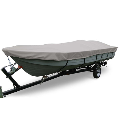 Carver By Covercraft 78001 Carver Poly-flex Polyester Flex-fit 1 Boat Cover F/v-hull Fishing Boats & V-hull Narrow Bass Boats - Grey