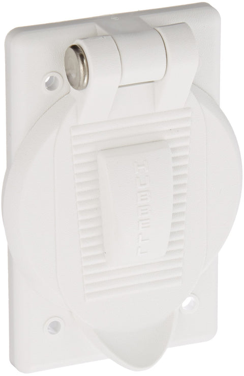 Hubbell Wiring Systems HBL74CM25WOAW Ship-to-Shore Polycarbonate Spring-Loaded Lift Cover for HBL26CM10 Weather Proofing Receptacle, White