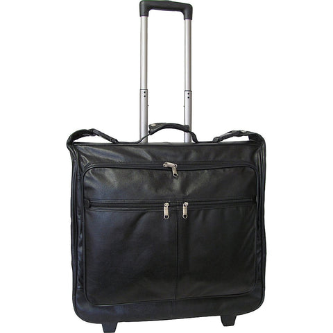 Black Wheeled leather Garment Bag (#2482-0)