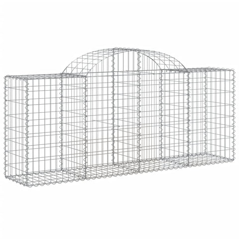 vidaXL Galvanized Iron Arched Gabion Baskets Set of 4 â€“ Durable, Corrosion-Resistant, Ideal for Gardens, Patios, Front and Backyards - Size 78.7"x19.7"x31.5"/39.4"