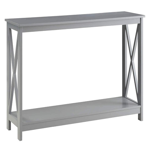 Convenience Concepts Oxford Console Table 39.5" - Sofa Table with Storage Shelf, Transitional Entryway Hall Table for Living Room and Bedroom, Display Foyer Table, Gray