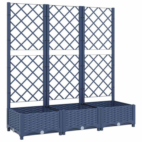 vidaXL Garden Planter with Trellis - Dark Gray PP Rectangular Planter Box 47.2"x15.7"x47.8" Weather- for Climbing Plants Like Tomatoes, Peas, Roses - Perfect for Garden, Terrace, Balcony