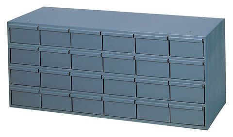 24 Drawers 11-5/8 Inch Deep Steel Construction For Small Part Storage Gray
