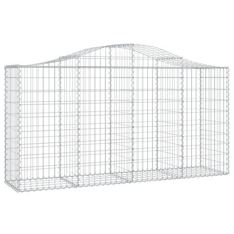 vidaXL Arched Gabion Baskets 2 pcs â€“ - Galvanized Iron Structure â€“ Decorative and Functional Garden Enhancement â€“ Ideal for Backyard, Front Yard, Patio