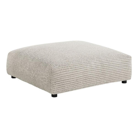Modway Solace Modular Corduroy Ottoman in Almond - Oversized Square Ottoman Coffee Table - Corduroy Upholstered Ottoman Seat - Modern Large Footstool - Soft Sitting Stool Couch Table for Living Room