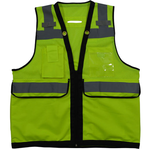 Petra Roc LVM2-HDSUV-XL High Visibility ANSI Class 2 Heavy Duty Safety Vest, X-Large, Lime Mesh