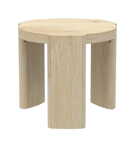 Alpine Furniture Sloane 20 in. W Round Wood End Table in Natural Driftwood