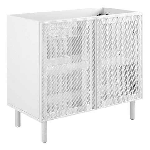 Modway EEI-6622-WHI Calla 36" Perforated Metal Bathroom Vanity Cabinet (Sink Basin Not Included), White