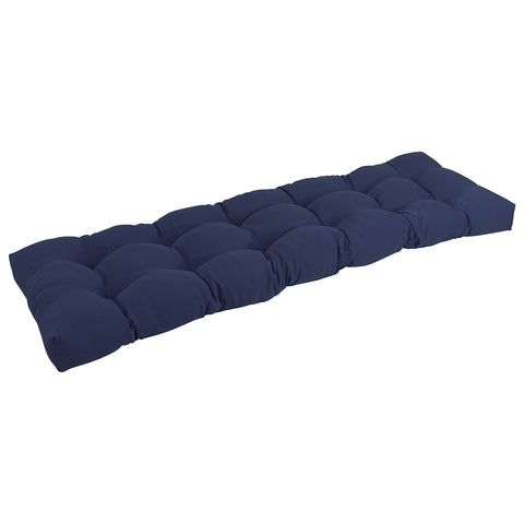 Blazing Needles Twill Tufted Bench Cushion, 55" x 19", Navy 1 Count