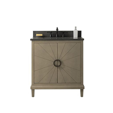 Legion Furniture Indoor Bathroom Home Decorative 30" Antique Gray Oak Vanity with Blue Limestone Top