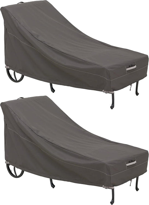 Classic Accessories Ravenna Water-Resistant 86 Inch Patio Chaise Lounge Chair Cover, 2-Pack, Patio Furniture Covers