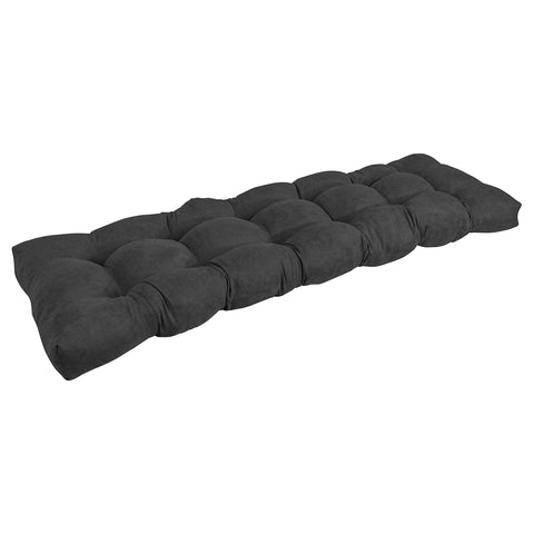 Blazing Needles Microsuede Tufted Bench Cushion, 60" x 19", Black 1 Count