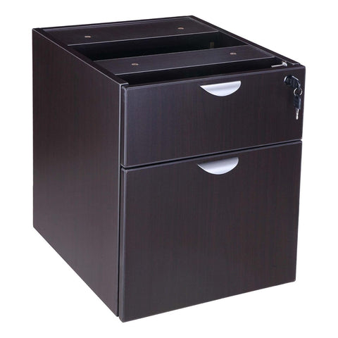 Oakestry Hanging Pedestal Mahogany Finish Three Quarter Box File Storage Cabinet Mobile Mount Under Desk Organizer Vertical Filing Unit Durable Wood Composite Construction Lockable Drawer Smooth Glide
