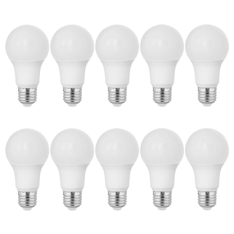 Satco S11401 9-Watt A19 LED Light Bulb, 5000K Natural Light, 800 Lumens, E26 Medium Base, 10 Pack