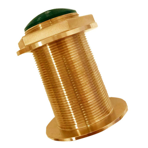 Echonautics Bronze Low-Profile Thru-Hull High-Frequency Chirp Transducer - 600W, 18° Tilt, 130-210kHz