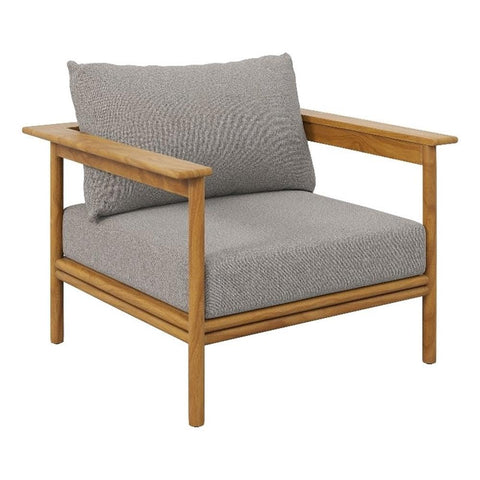 Modway Wren Teak Wood Outdoor Armchair in Natural Driftwood