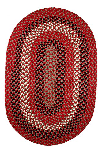 Rhody Rug Manhattan MA44 Red Brick 4' x 6' Oval - Braided Area Rug, Home Decor, Floor Mat or Bedroom Rug - Easy Care, Ideal for High Traffic Areas in Hallway and Living Room - Made in USA