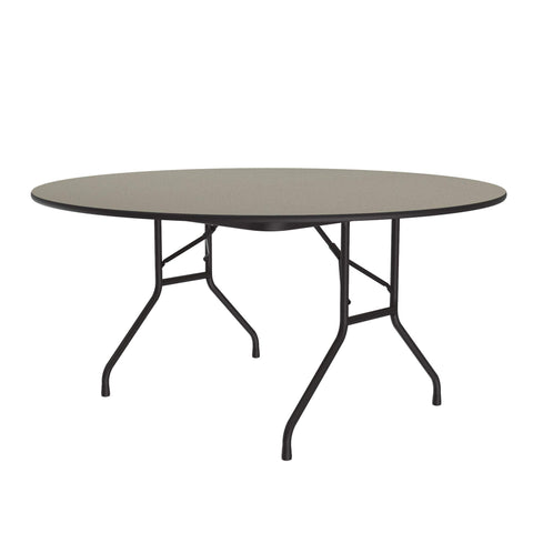 Correll 60" Round Commercial Duty Folding Table, Savannah SandPressure Laminate Top, 3/4" Core (CF60PX-54)