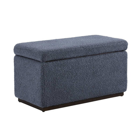 Linon Blanche Rectangle Ottoman Dark Grey Walnut