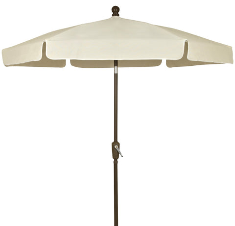 FiberBuilt Umbrellas Garden Umbrella, 7.5 Foot Natural Canopy and Champagne Bronze Pole