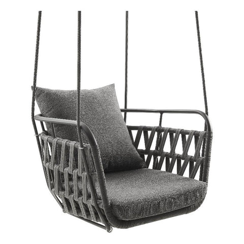 Modway Kaliah Outdoor Patio Powder-Coated Aluminum Swing Chair in Charcoal Charcoal